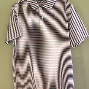 Vineyard Vines Boy's Polo - Navy, Red, White Stripes